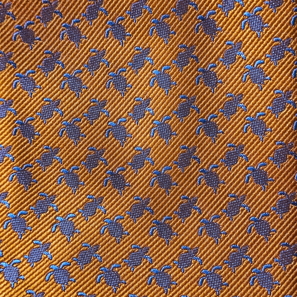 Orange and Blue Turtle Pattern Tie